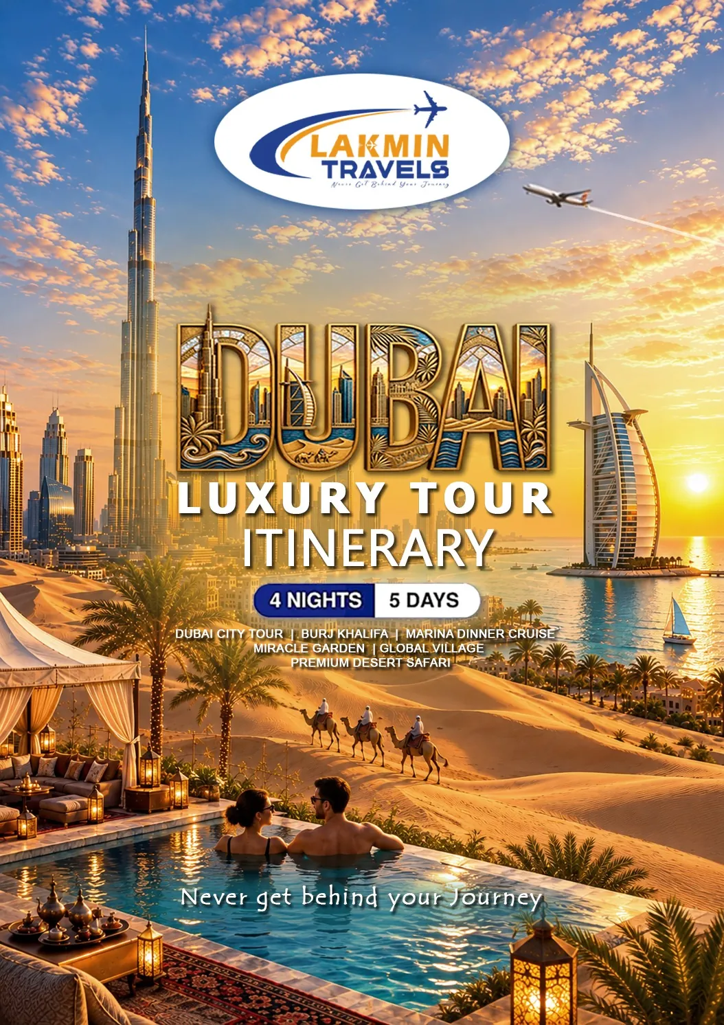 Lakmin Travels Dubai Luxury Tour itinerary cover, 4 nights and 5 days