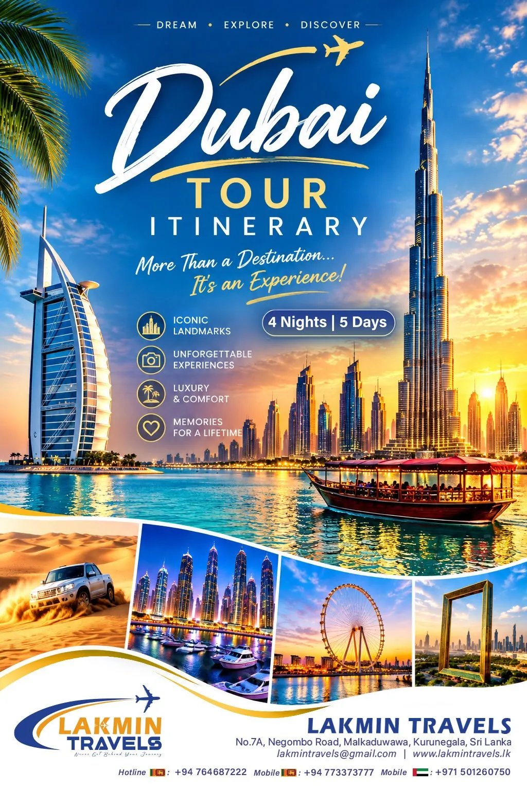 Dubai Tour Itinerary flyer