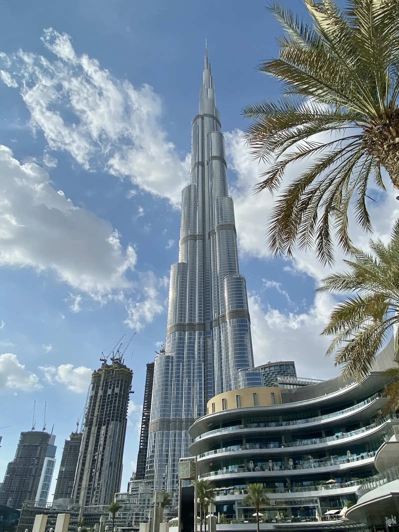 Looking up at the Burj Khalifa